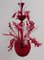 Lámpara de araña de cristal de Murano rojo, años 90, Imagen 10