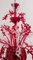 Lámpara de araña de cristal de Murano rojo, años 90, Imagen 5