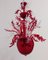 Lámpara de araña de cristal de Murano rojo, años 90, Imagen 2