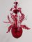 Lámpara de araña de cristal de Murano rojo, años 90, Imagen 6