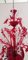 Lámpara de araña de cristal de Murano rojo, años 90, Imagen 3