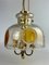 Brutalist Ceiling Lamp in Brass & Murano Glass, 1970s 18