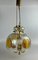 Brutalist Ceiling Lamp in Brass & Murano Glass, 1970s, Image 1