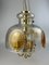 Brutalist Ceiling Lamp in Brass & Murano Glass, 1970s 7