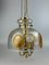 Brutalist Ceiling Lamp in Brass & Murano Glass, 1970s 14
