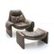 Proposals P60 Lounge Chair & P61 Ottoman by Vittorio Introini for Saporiti, Italy, 1970s, Set of 2 1