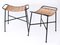 Tabourets Mid-Century en Rotin, Allemagne, 1960s, Set de 2 1