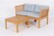 2-Seater Sofa and Coffee Table in Oak and Fabric by Illum Wikkelsøe for CFC Silkeborg, 1960s, Set of 2, Image 4