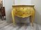 Louis XV Chest of Drawers in Yellow with Chiname Painting, 1940s 1