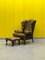 Vintage Chesterfield Wingback Armchair in Leather, Image 8