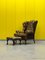 Vintage Chesterfield Wingback Armchair in Leather 15