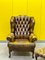 Vintage Chesterfield Wingback Armchair in Leather 12