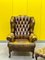 Vintage Chesterfield Wingback Armchair in Leather, Image 12