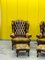 Vintage Chesterfield Wingback Armchair in Leather, Image 17