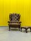 Vintage Chesterfield Wingback Armchair in Leather 16