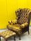 Vintage Chesterfield Wingback Armchair in Leather 13