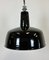 Industrial Italian Black Enamel Factory Lamp with Cast Iron Top, 1960s 6