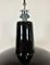 Industrial Italian Black Enamel Factory Lamp with Cast Iron Top, 1960s 3