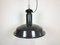 Large Industrial Grey Enamel Factory Lamp with Cast Iron Top from Elektrosvit, 1960s 2