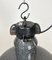 Large Industrial Grey Enamel Factory Lamp with Cast Iron Top from Elektrosvit, 1960s 7