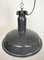 Large Industrial Grey Enamel Factory Lamp with Cast Iron Top from Elektrosvit, 1960s 9