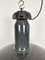 Large Industrial Grey Enamel Factory Lamp with Cast Iron Top from Elektrosvit, 1960s 3