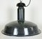 Large Industrial Grey Enamel Factory Lamp with Cast Iron Top from Elektrosvit, 1960s 6