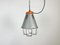 Industrial Grey Pendant Lamp in Aluminium Cage, 1970s 2