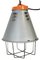 Lámpara colgante industrial gris de jaula de aluminio, años 70, Imagen 1