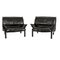 Half -Century Italian Armchairs in Black Leather, Set of 2 7
