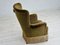 Vintage Danish Highback Armchair in Green Velvet, 1960s, Image 3