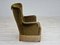 Vintage Danish Highback Armchair in Green Velvet, 1960s, Image 6