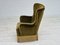 Vintage Danish Highback Armchair in Green Velvet, 1960s, Image 7