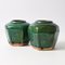Chinese Green Glazed Shiwan Pottery Jars, 1890s, Set of 2 2