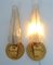 Vintage French Wall Lamps in Glass, 1950s, Set of 2 4