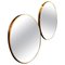 Mid-Century Modern Gilded Aluminum Oval Wall Mirrors by Gio Ponti, 1980s, Set of 2 1