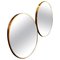 Mid-Century Modern Gilded Aluminum Oval Wall Mirrors by Gio Ponti, 1980s, Set of 2, Image 1