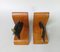 Fish Bookends in Bronze Black & Teak in the style of Walter Bosse, 1950s, Set of 2 5