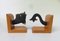 Fish Bookends in Bronze Black & Teak in the style of Walter Bosse, 1950s, Set of 2, Image 3