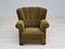 Dänischer Vintage Relax Sessel aus Grünem Stoff, 1950er 13