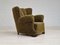 Dänischer Vintage Relax Sessel aus Grünem Stoff, 1950er 2