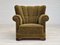 Dänischer Vintage Relax Sessel aus Grünem Stoff, 1950er 1