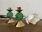 Vintage Candleholders in Brass and Green Glass by Gunnar Ander for Ystad Metal, Set of 2 3