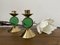 Vintage Candleholders in Brass and Green Glass by Gunnar Ander for Ystad Metal, Set of 2, Image 3