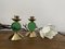 Vintage Candleholders in Brass and Green Glass by Gunnar Ander for Ystad Metal, Set of 2, Image 4
