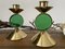 Vintage Candleholders in Brass and Green Glass by Gunnar Ander for Ystad Metal, Set of 2, Image 8