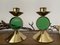 Vintage Candleholders in Brass and Green Glass by Gunnar Ander for Ystad Metal, Set of 2 7
