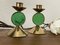 Bougeoirs Vintage en Laiton et Verre Vert par Gunnar Ander pour Ystad Metal, Set de 2 5