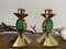 Vintage Candleholders in Brass and Green Glass by Gunnar Ander for Ystad Metal, Set of 2 6