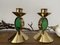 Vintage Candleholders in Brass and Green Glass by Gunnar Ander for Ystad Metal, Set of 2, Image 6